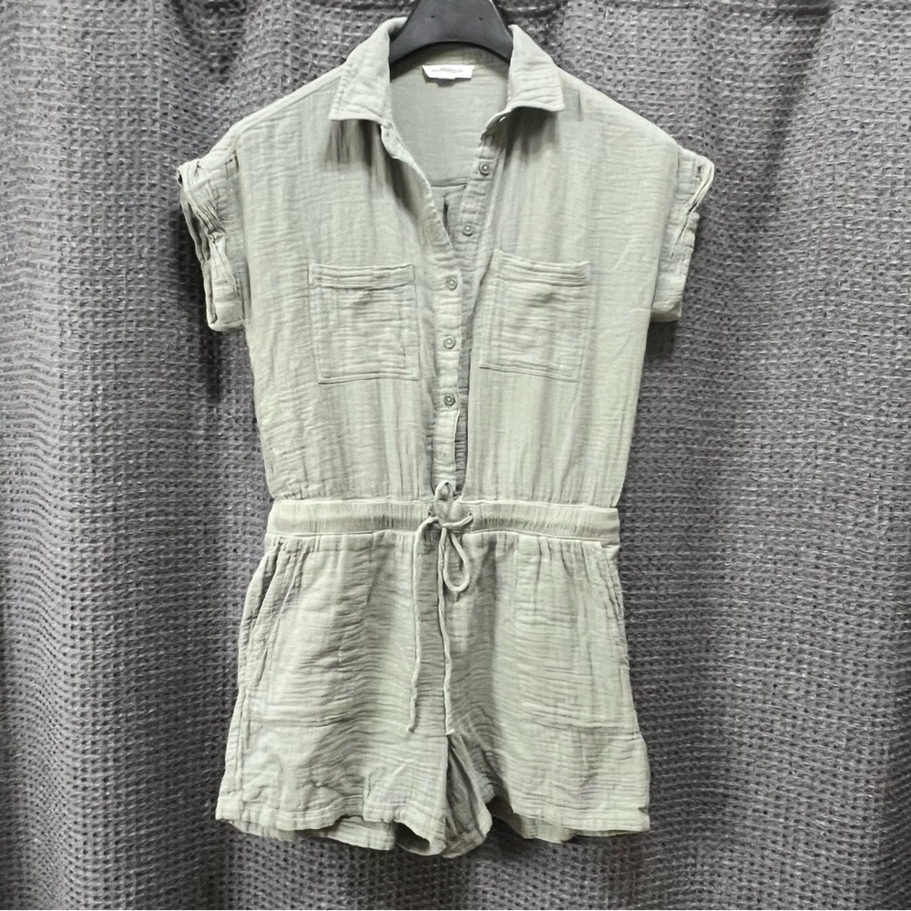 Beachlunchlounge Cotton Gauze Romper Green Size Small